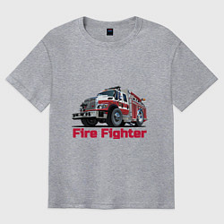 Футболка оверсайз мужская Fire fighter, цвет: меланж