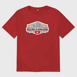 Футболка оверсайз мужская Гонконг Китай, цвет: красный