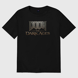 Футболка оверсайз мужская Doom the dark ages logo, цвет: черный