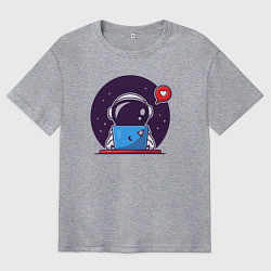 Футболка оверсайз мужская Spaceman programmer, цвет: меланж