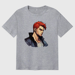 Футболка оверсайз мужская Красный герой, цвет: меланж