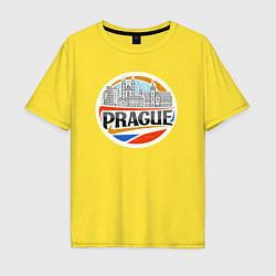 Футболка оверсайз мужская Prague Czechia, цвет: желтый