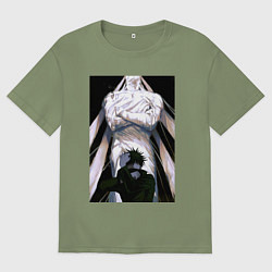 Футболка оверсайз мужская Магическая битва Мэгуми Фусигуро холодный юноша, цвет: авокадо