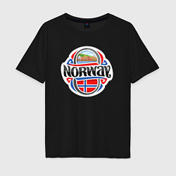 Футболка оверсайз мужская Norway, цвет: черный