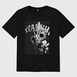 Футболка оверсайз мужская Моя геройская академия комментатор, цвет: черный