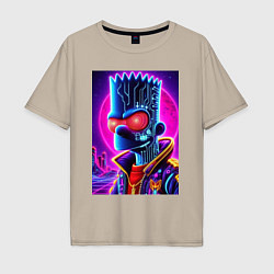 Футболка оверсайз мужская Cool Bart Simpson - neon glow, цвет: миндальный