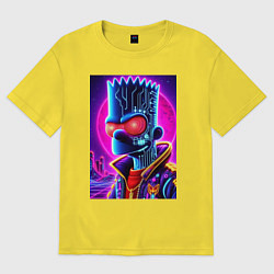 Футболка оверсайз мужская Cool Bart Simpson - neon glow, цвет: желтый