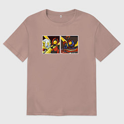 Футболка оверсайз мужская Ultrakill meme, цвет: пыльно-розовый