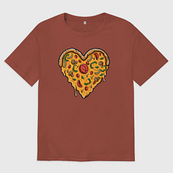 Футболка оверсайз мужская Pizza heart, цвет: кирпичный