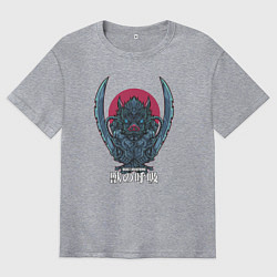 Футболка оверсайз мужская Клинок, рассекающий демонов Инозука катана, цвет: меланж