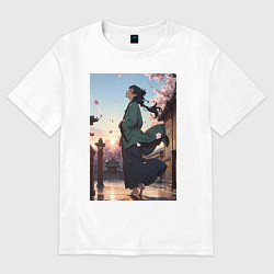 Футболка оверсайз мужская Монолог фармацевта Маомао во дворце, цвет: белый