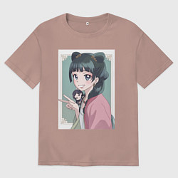 Футболка оверсайз мужская Монолог фармацевта Маомао чиби, цвет: пыльно-розовый