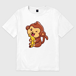 Футболка оверсайз мужская Monkey banana, цвет: белый