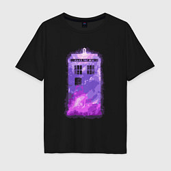 Футболка оверсайз мужская Violet tardis, цвет: черный