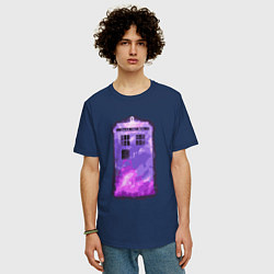 Футболка оверсайз мужская Violet tardis, цвет: тёмно-синий — фото 2