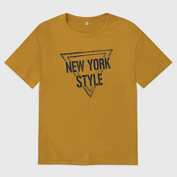 Футболка оверсайз мужская USA - New York, цвет: горчичный