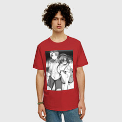 Футболка оверсайз мужская Реинкарнация безработного Эрис Бореас Грейрат Руде, цвет: красный — фото 2