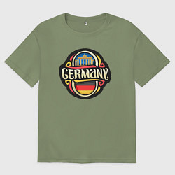 Футболка оверсайз мужская Germany - Германия, цвет: авокадо