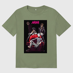 Футболка оверсайз мужская Нана Осаки группа, цвет: авокадо