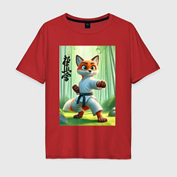 Футболка оверсайз мужская Kyokushin karate - fox, цвет: красный