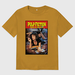 Футболка оверсайз мужская Криминальное чтиво - Мия, цвет: горчичный
