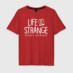 Футболка оверсайз мужская Life is strange double exposure logo, цвет: красный