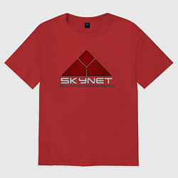 Футболка оверсайз мужская Skynet - cyberdyne, цвет: красный