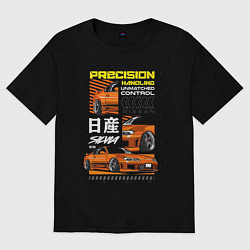 Футболка оверсайз мужская Nissan Silvia авто, цвет: черный