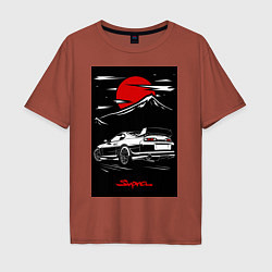 Футболка оверсайз мужская Toyota Supra jdm гоночный, цвет: кирпичный