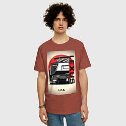 Футболка оверсайз мужская Lexus автомобиль jdm, цвет: кирпичный — фото 2