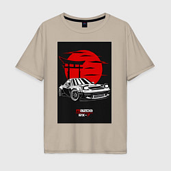 Футболка оверсайз мужская Mazda rx-7 jdm style, цвет: миндальный