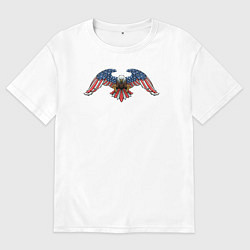 Футболка оверсайз мужская Американский орёл, цвет: белый
