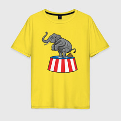 Футболка оверсайз мужская Poop elephant, цвет: желтый