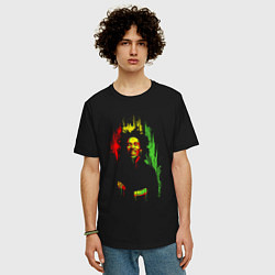 Футболка оверсайз мужская Bob Marley vibe, цвет: черный — фото 2