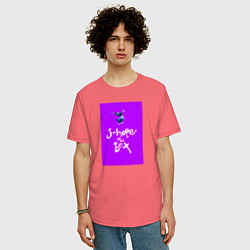 Футболка оверсайз мужская J-hope in the box - K-pop, цвет: коралловый — фото 2