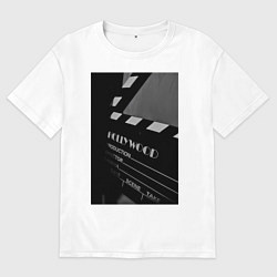 Футболка оверсайз мужская Режиссёрская хлопушка, цвет: белый