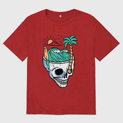 Футболка оверсайз мужская Skull and summer, цвет: красный