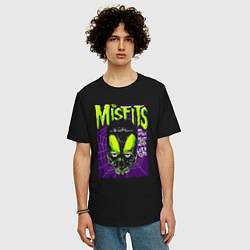 Футболка оверсайз мужская Misfits rock band, цвет: черный — фото 2