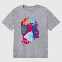 Футболка оверсайз мужская Hip Hop DJ музыка, цвет: меланж