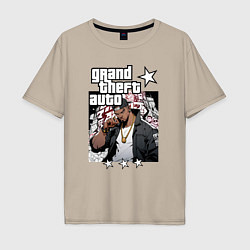 Футболка оверсайз мужская Темнокожий бандит из GTA 6, цвет: миндальный