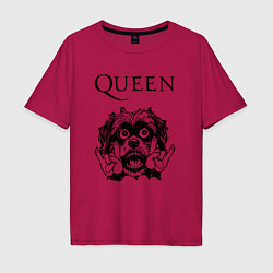 Футболка оверсайз мужская Queen - rock dog, цвет: маджента