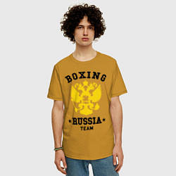 Футболка оверсайз мужская Boxing Russia Team, цвет: горчичный — фото 2
