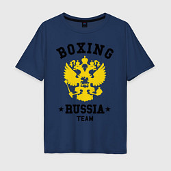 Футболка оверсайз мужская Boxing Russia Team, цвет: тёмно-синий