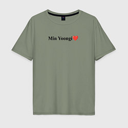 Футболка оверсайз мужская BTS Min Yoongi, цвет: авокадо