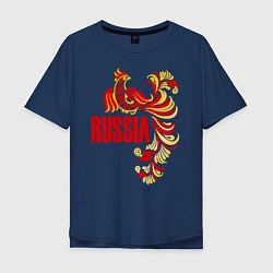 Футболка оверсайз мужская Russia, цвет: тёмно-синий