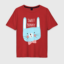 Футболка оверсайз мужская Sweet bunny, цвет: красный