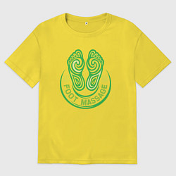 Футболка оверсайз мужская Массаж ног, цвет: желтый