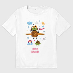 Футболка оверсайз мужская Лягушонок пилот, цвет: белый