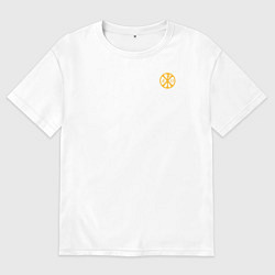 Футболка оверсайз мужская За веру царя и святую триединую Русь малая Хризма, цвет: белый