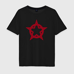 Футболка оверсайз мужская Red star USSR, цвет: черный